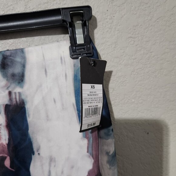 Mossimo Skirt Womens XS Pink Blue White Abstract Midi Stretch Bodycon NWT Modern - Picture 3 of 16